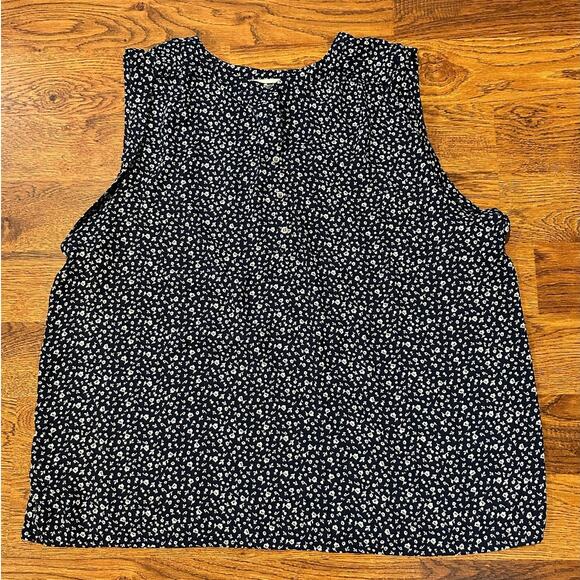 Loft Women's Casual Summer Blouse Navy Blue and White Size XL Chic Workwear - Picture 2 of 7